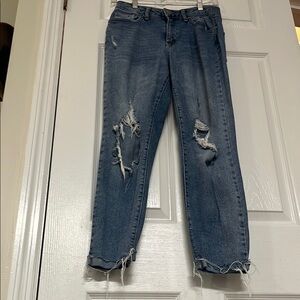 Rewash Blue Boyfriend Jeans with Distressed Details